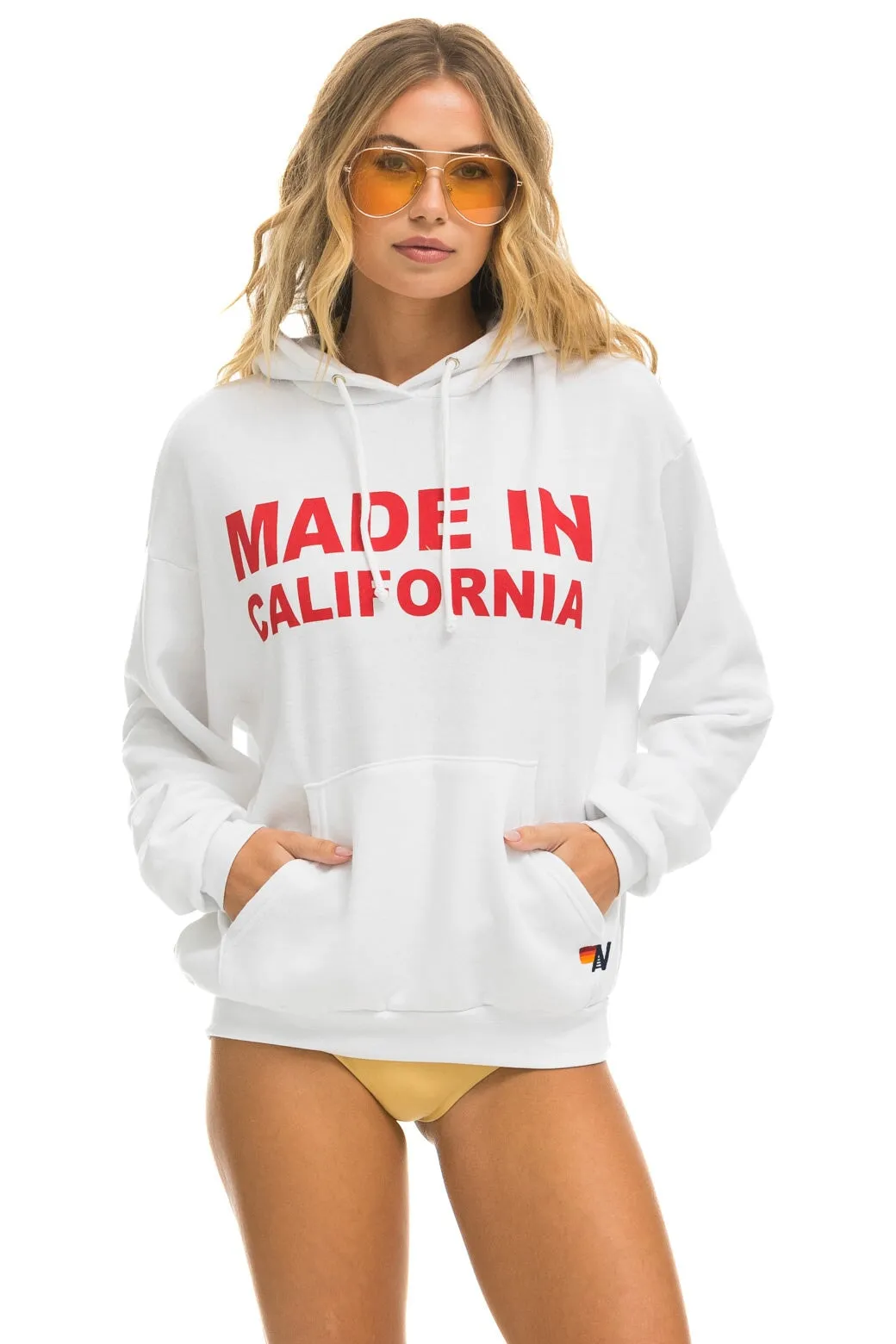 MADE IN CALIFORNIA RELAXED PULLOVER HOODIE - WHITE