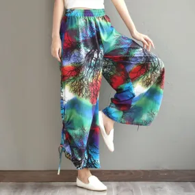 Multi Colored Stylish Crepe Plazo For Womens Trousers