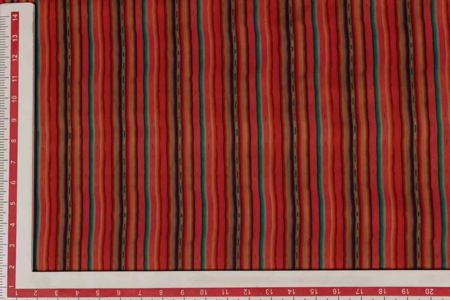 Multicolour Stripes Stripes Angora Impression Fabric