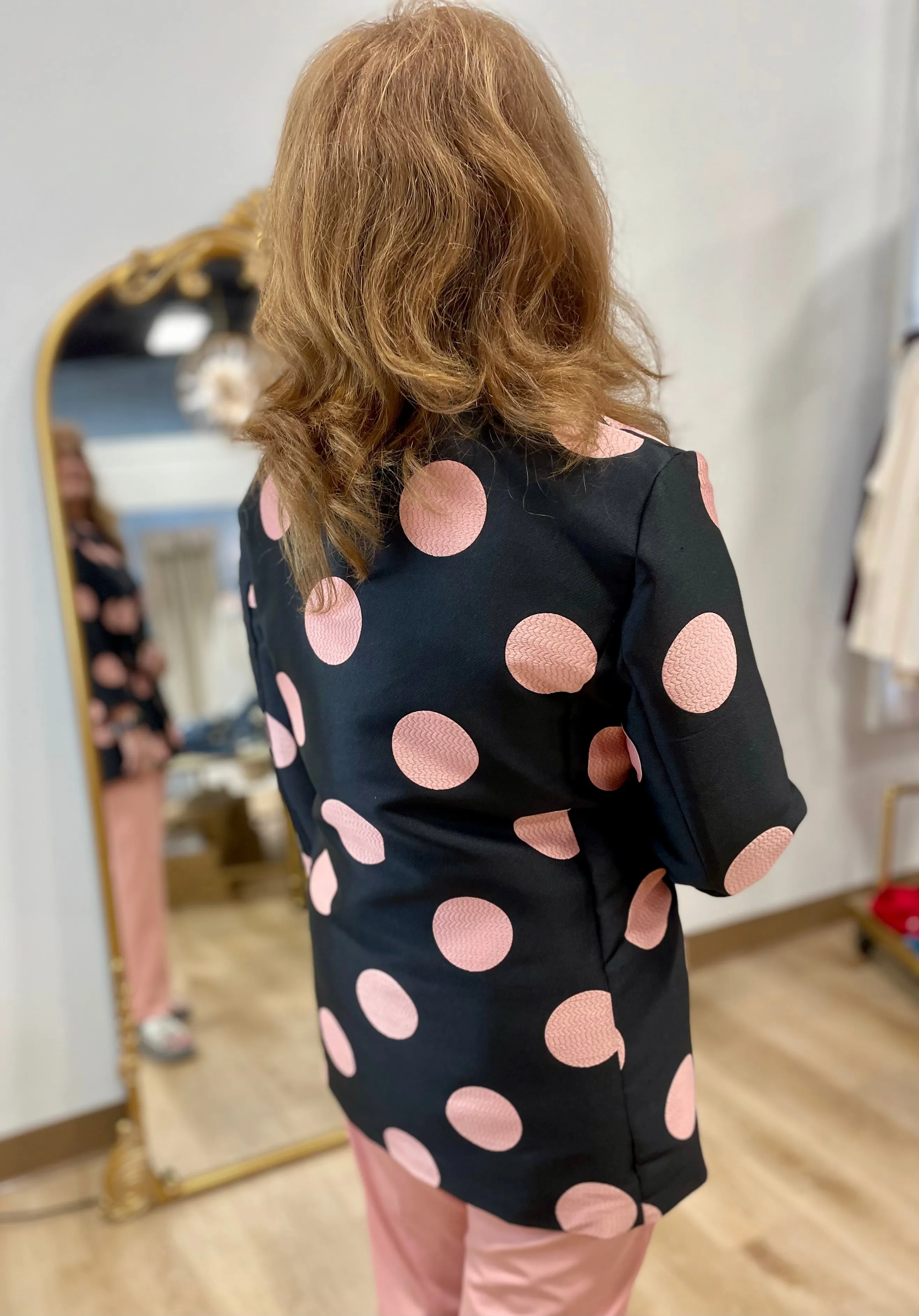 Multiples Polka Dot Jacket Black/Blush