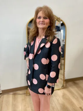 Multiples Polka Dot Jacket Black/Blush