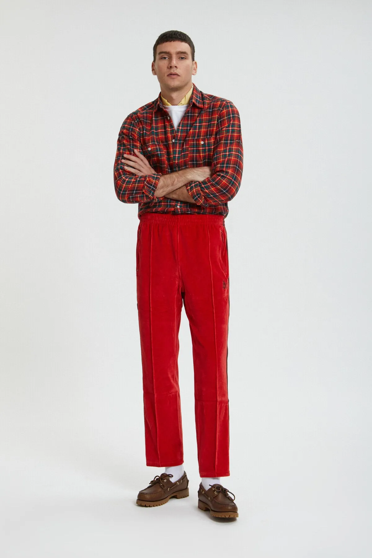 Narrow Velour Track Trousers