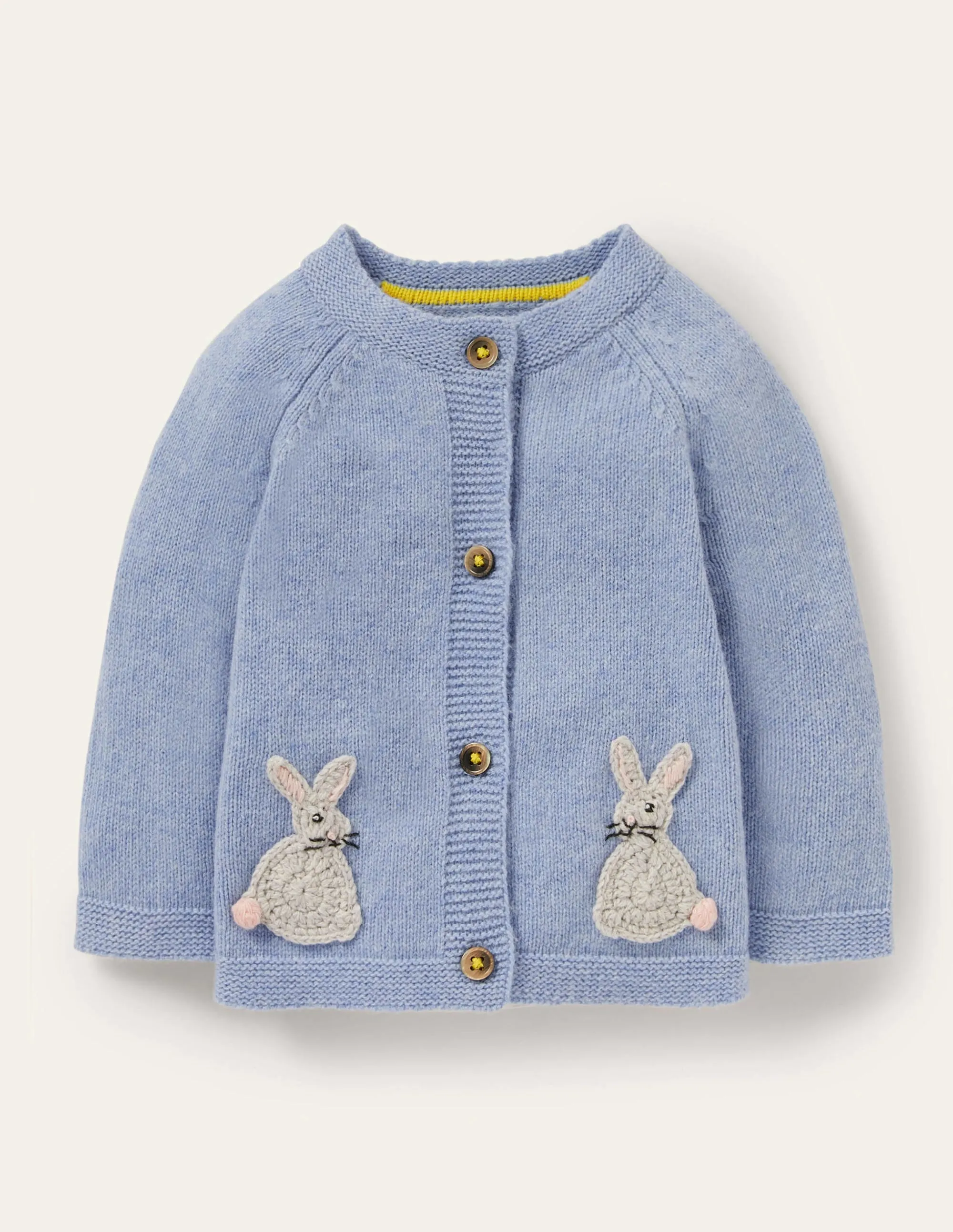 Newborn Crochet Cardigan-Frosted Blue Marl Bunnies