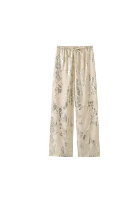 'Olivia' Stylish Metallic Print Trousers