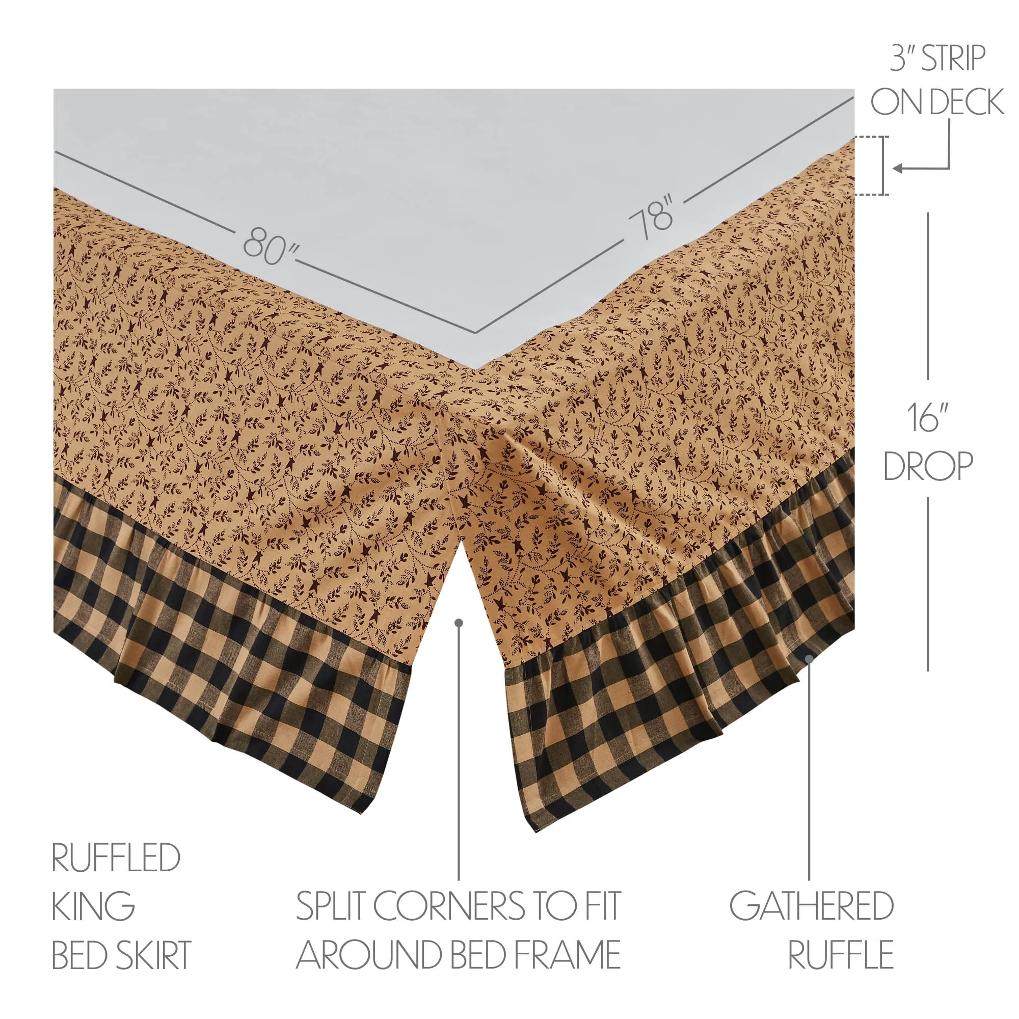 PIP Vinestar Ruffled Bed Skirt (Choose size)