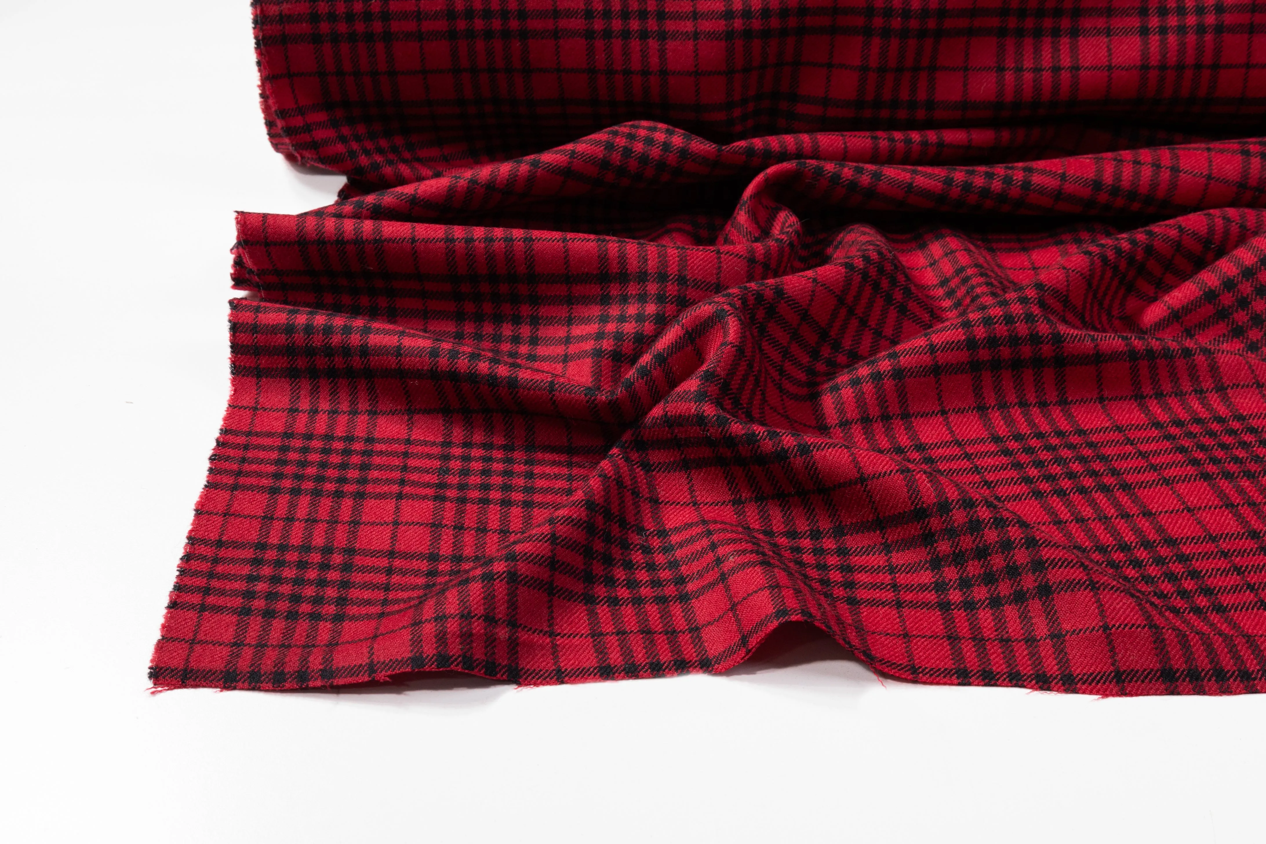 Plaid Italian Wool - Red / Black