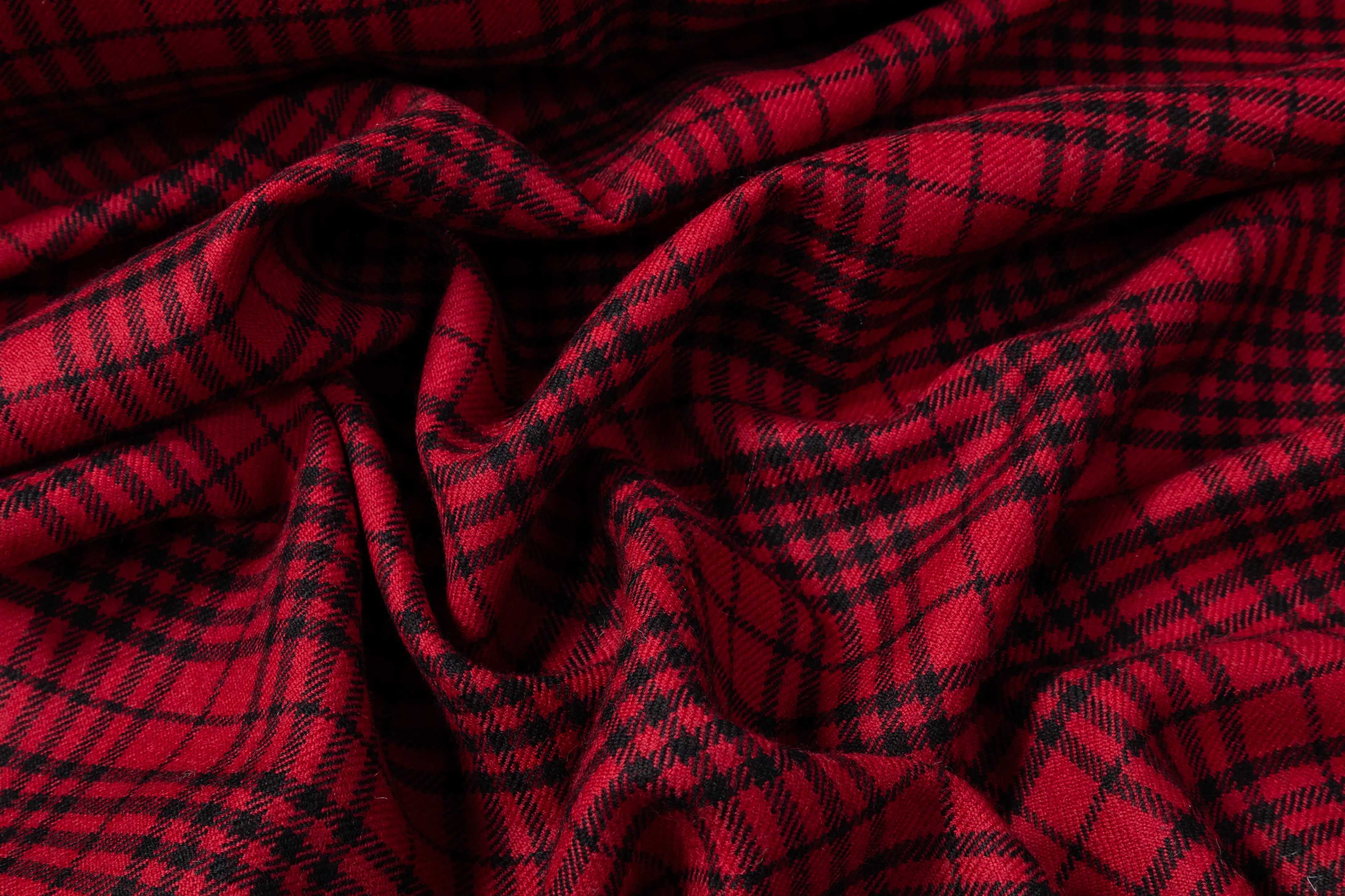 Plaid Italian Wool - Red / Black