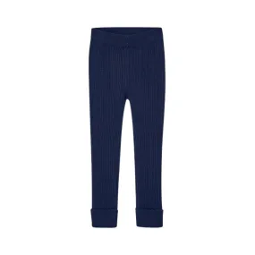 Rib Knit Leggings - Navy