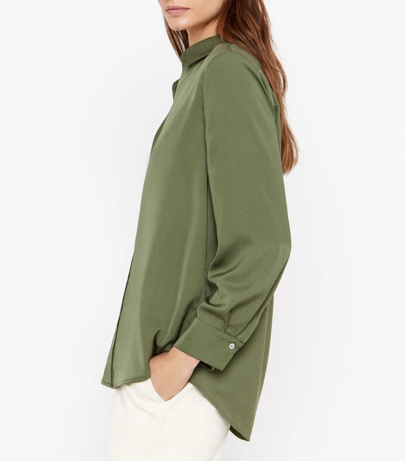 Satin Shirt Khaki