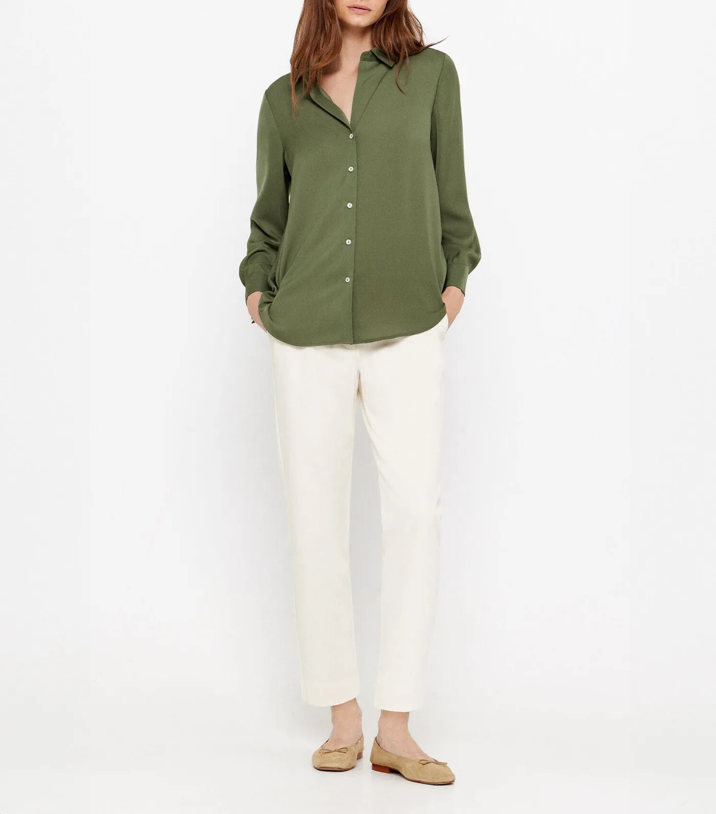 Satin Shirt Khaki