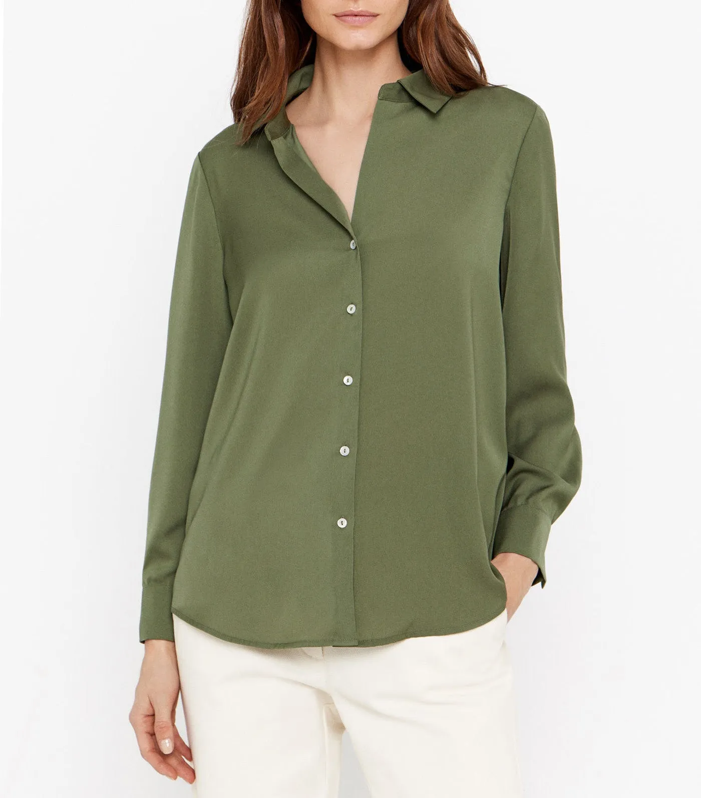 Satin Shirt Khaki