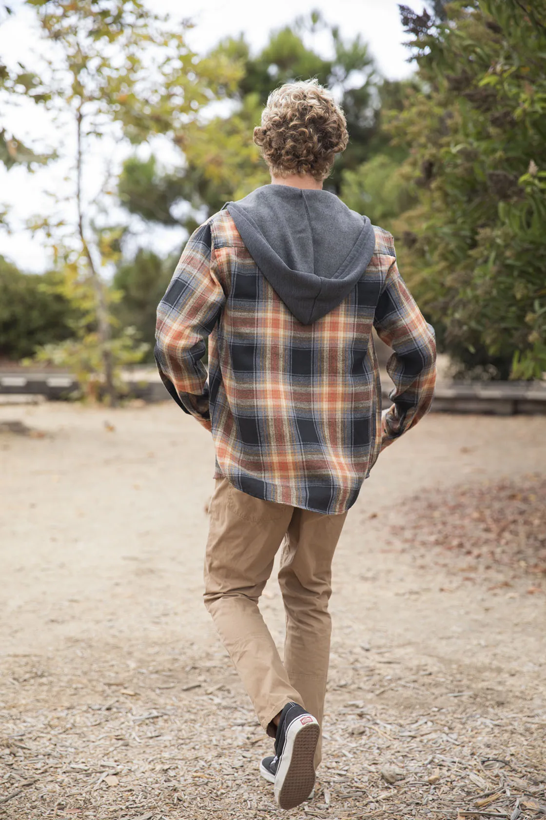 STEWART MILL VALLEY BUTTON-UP FLANNEL HOODY