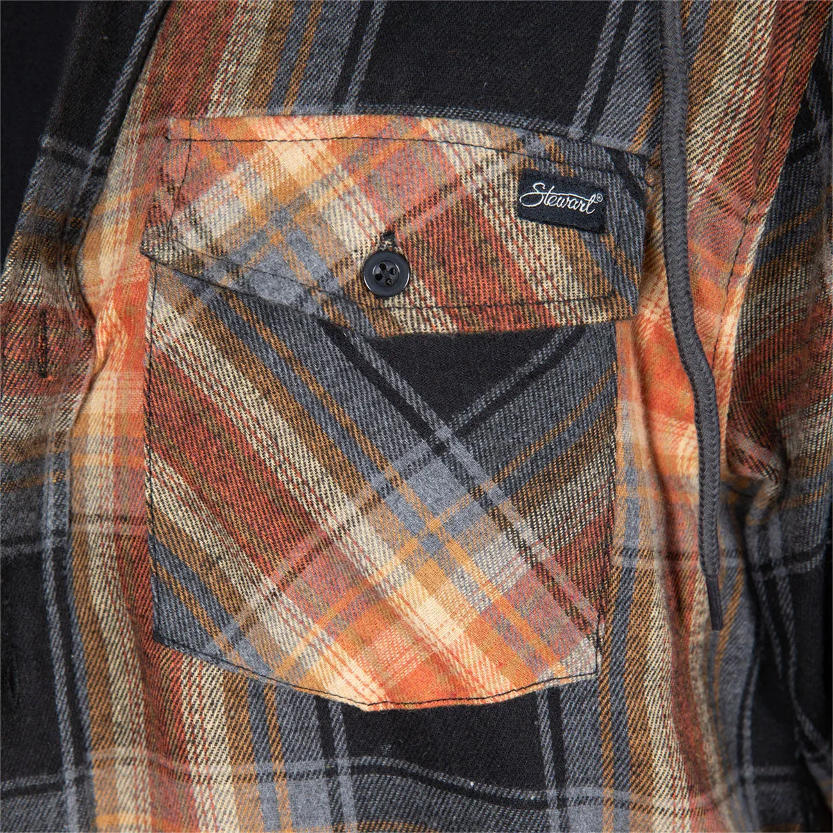 STEWART MILL VALLEY BUTTON-UP FLANNEL HOODY