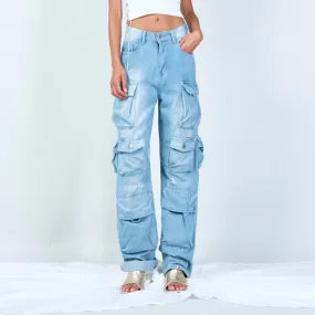 Stylish distressed cargo jeans wholesale