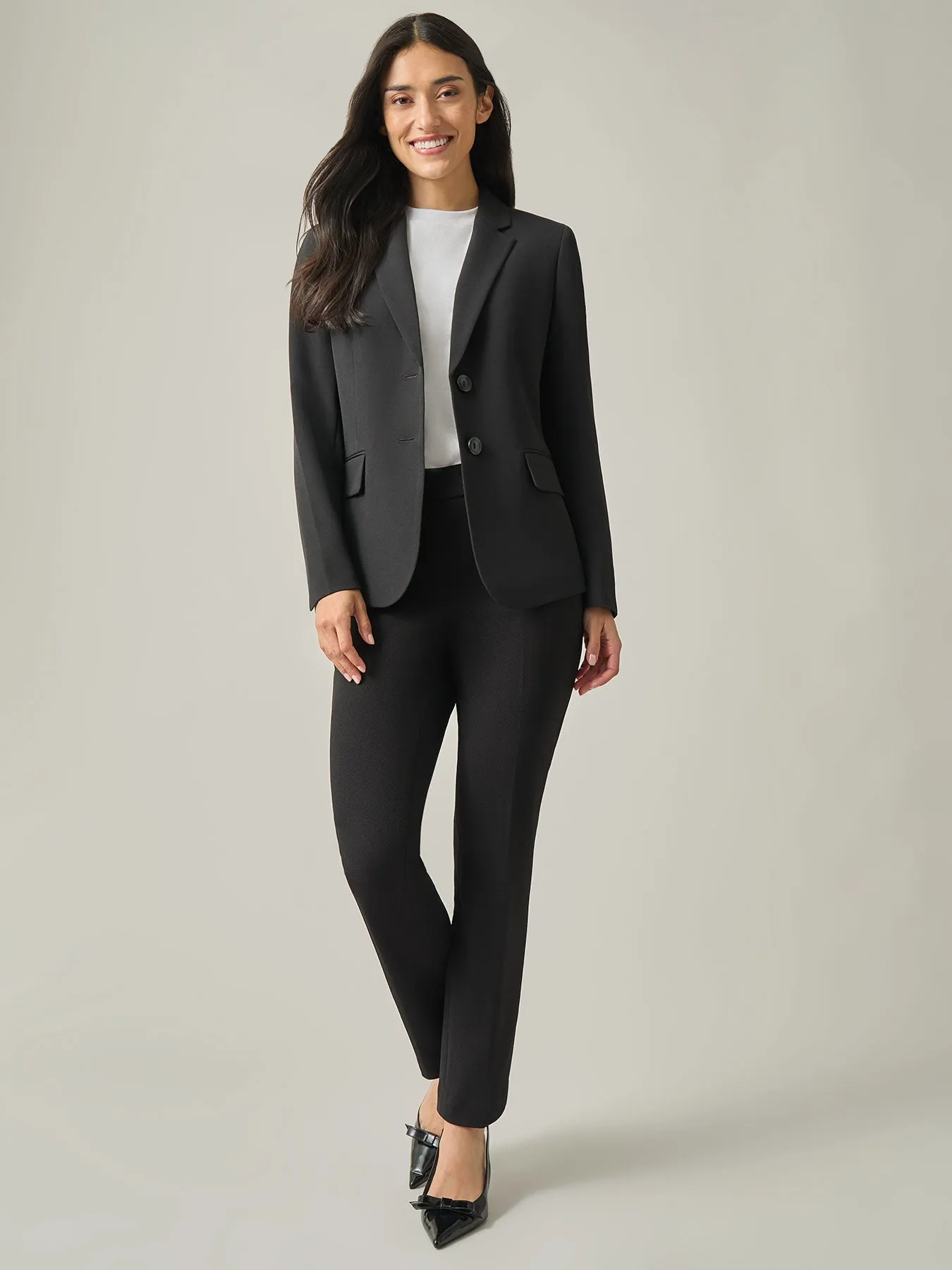 Two-Button Jacket, Iconic Stretch Crepe