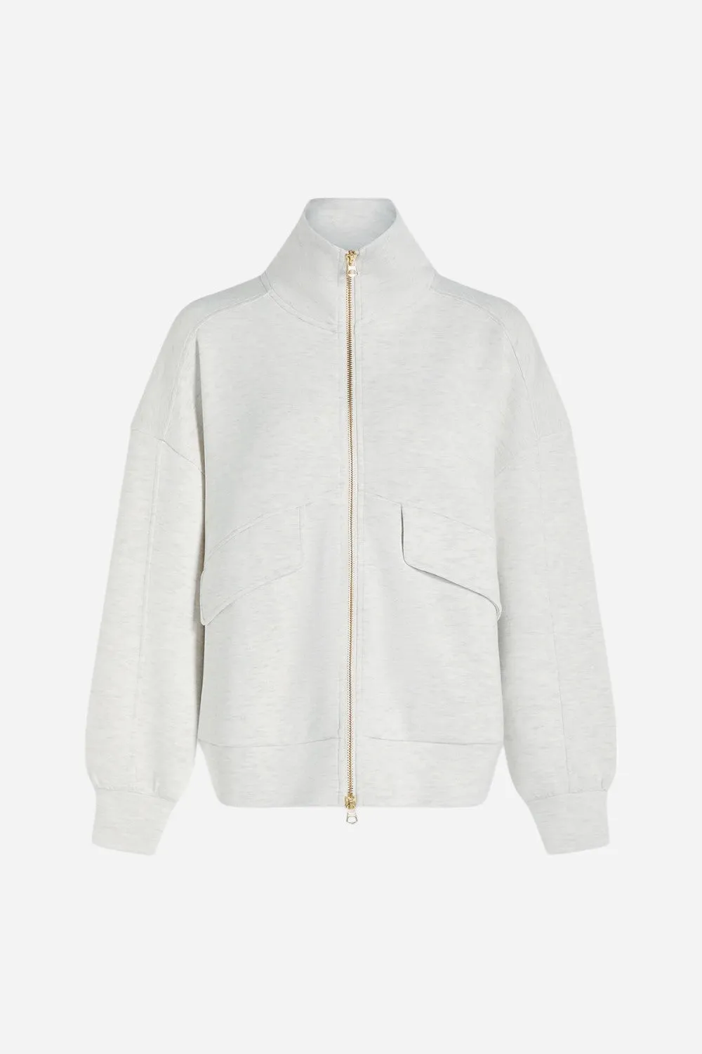 Varey Garcia Zip Through Sweat in Ivory Marl