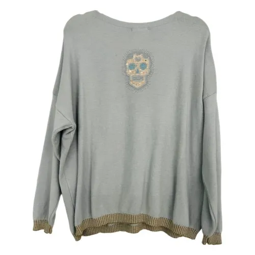 Vneck knit in slate grey