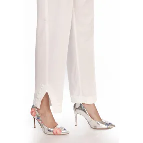 White Regular Fit Cambric Trousers PS2553