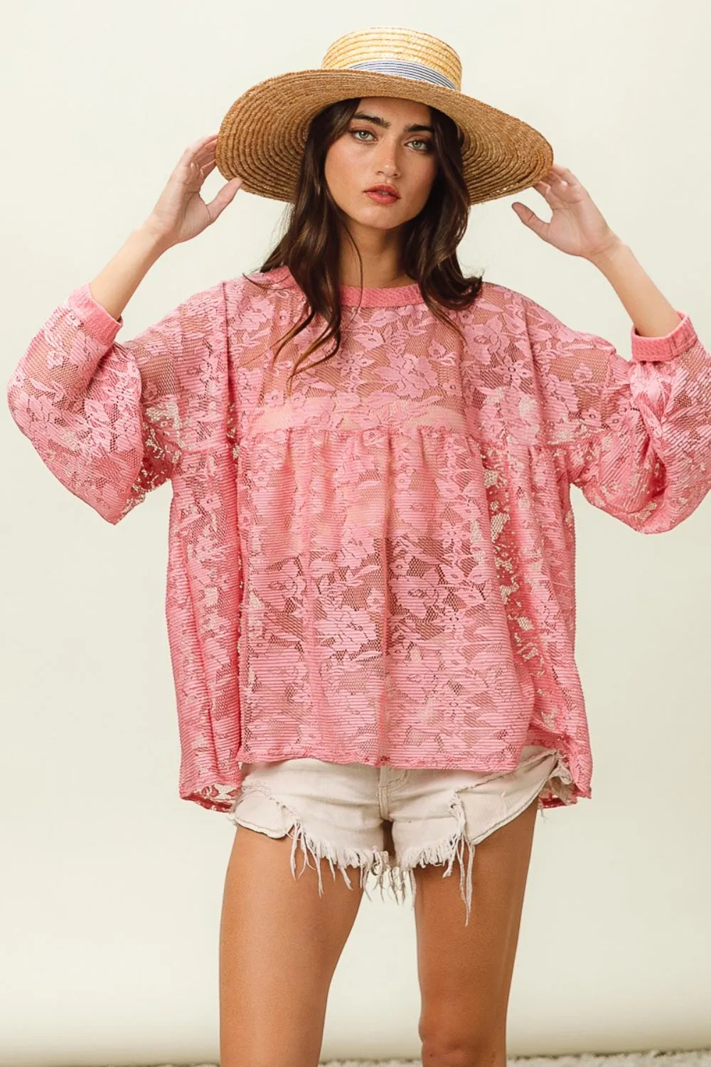 Wisteria Floral Lace Long Sleeve Top