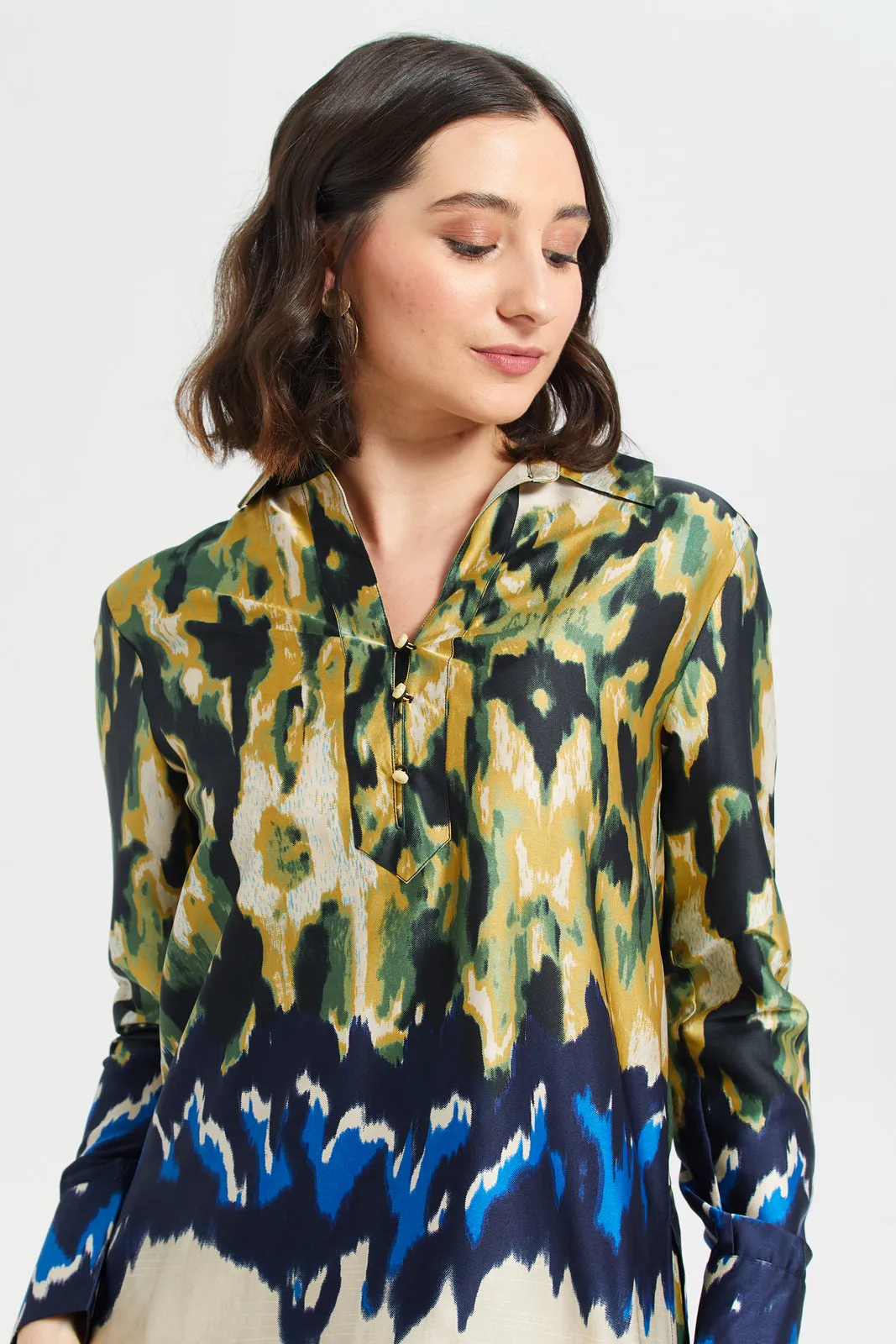 Women Green Printed Blouse