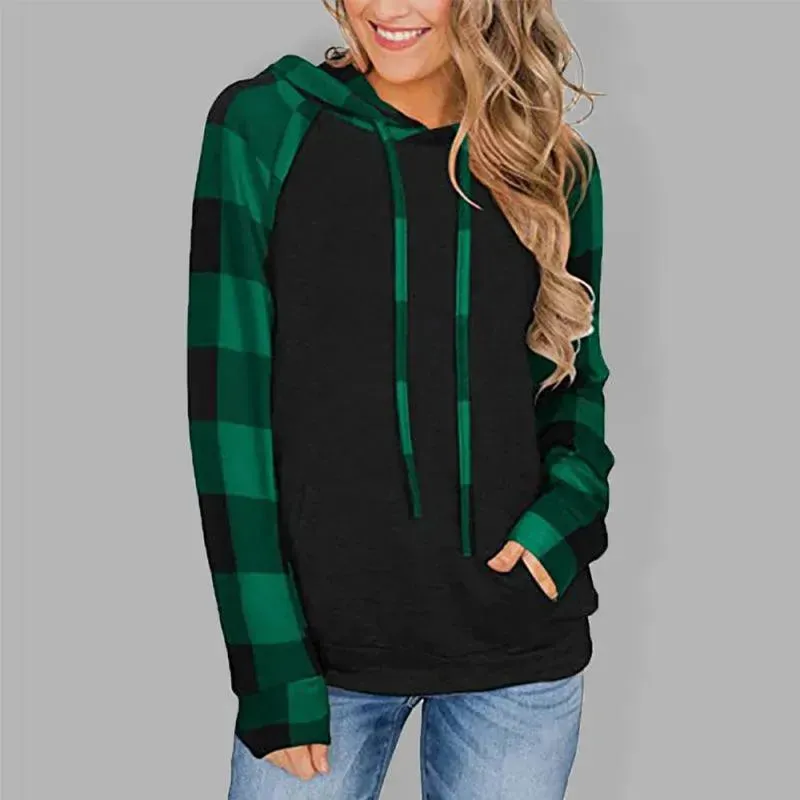 Women's Plaid Hoodie - Long Sleeve Comfort