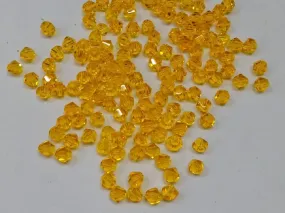 Yellow New Cut Crystal Glass Beads- 4 mm (Wholesale)